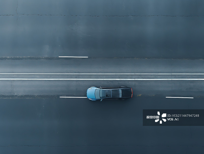 【AI数字艺术】城市道路上汽车的高角度观察图片素材