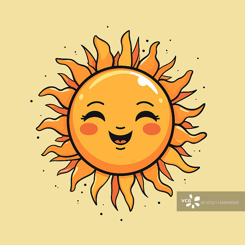 太阳手绘漫画太阳涂鸦风格的漫画图片素材