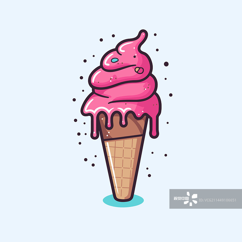 冰淇淋手绘漫画冰淇淋涂鸦图片素材