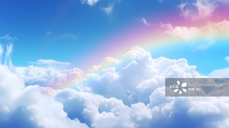 【AI数字艺术】天空云彩虹图片素材