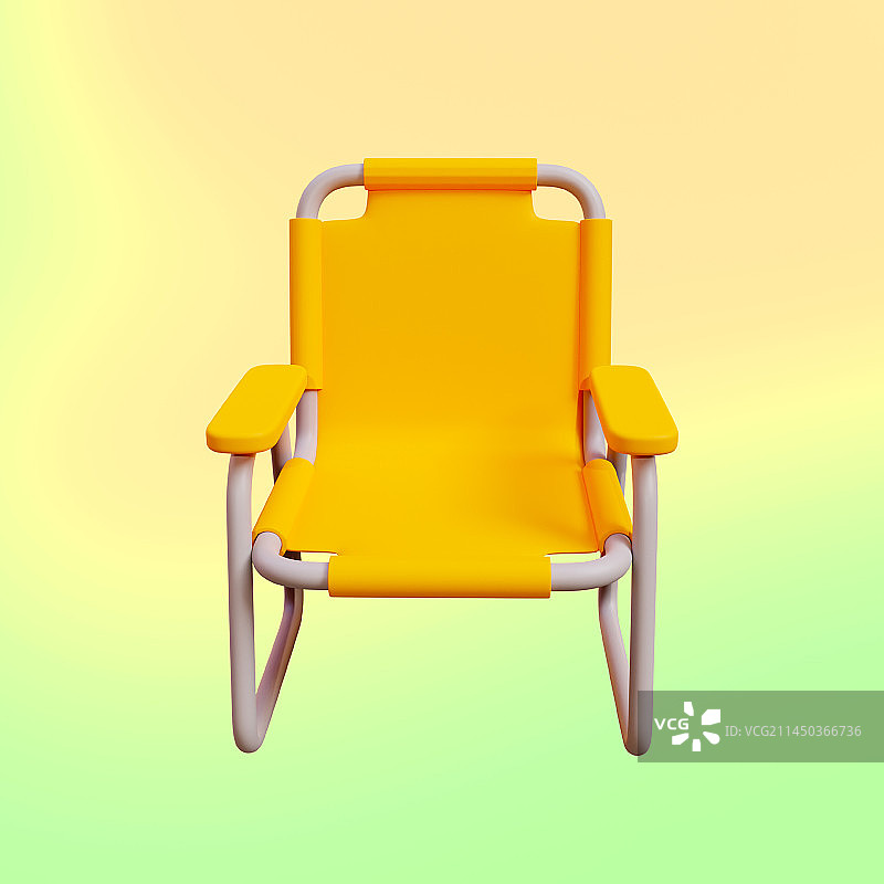 3D立体露营桌椅插画图片素材