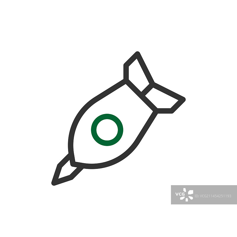 火箭图标双色，灰绿色，军色图片素材