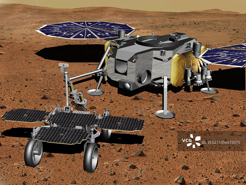 将样本转移到火星着陆器，图示图片素材