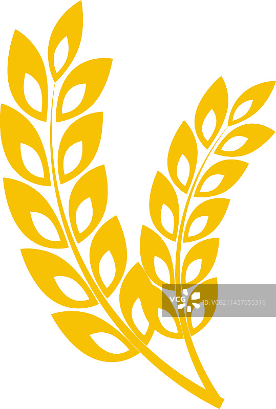 金黄色小麦穗，农作物黄色标签图片素材