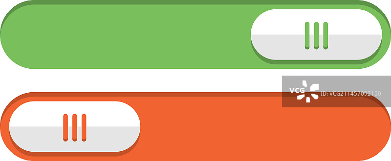 绿色和橙色滑块按钮材质设计图片素材