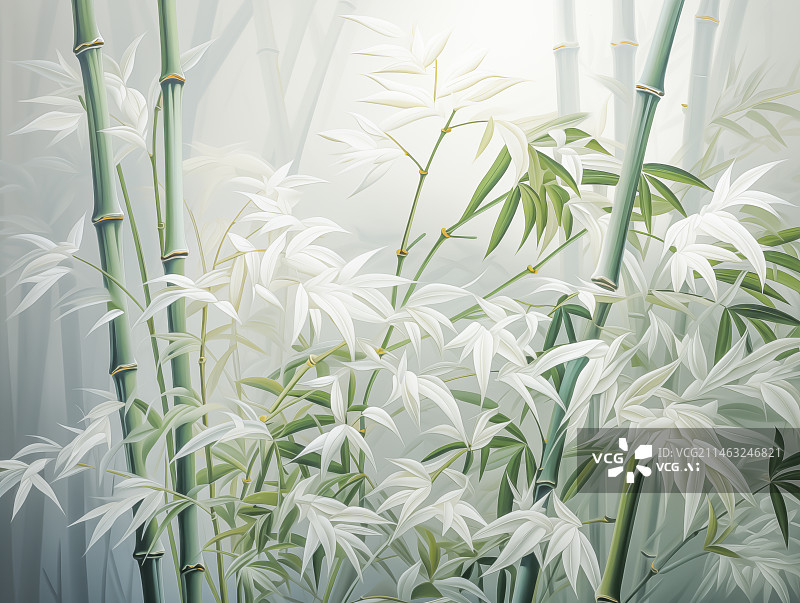 【AI数字艺术】清新淡雅绿色植物背景图片素材
