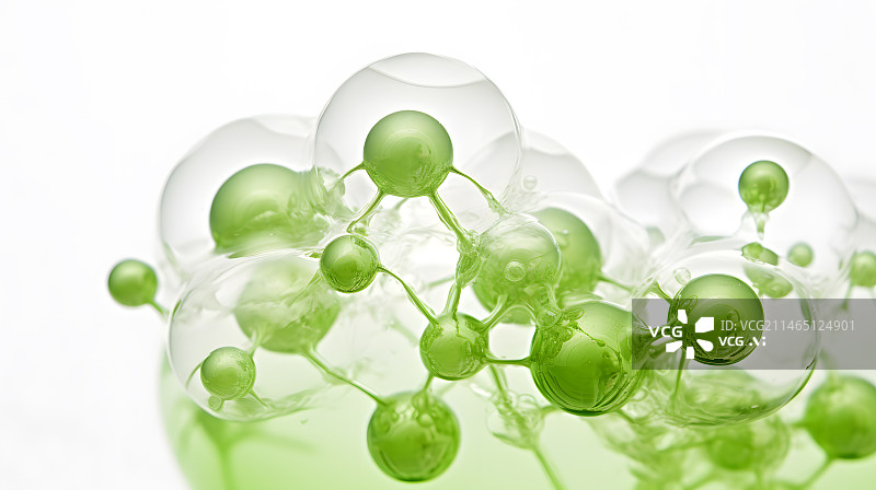 【AI数字艺术】绿色泡泡生物化工科技图片素材