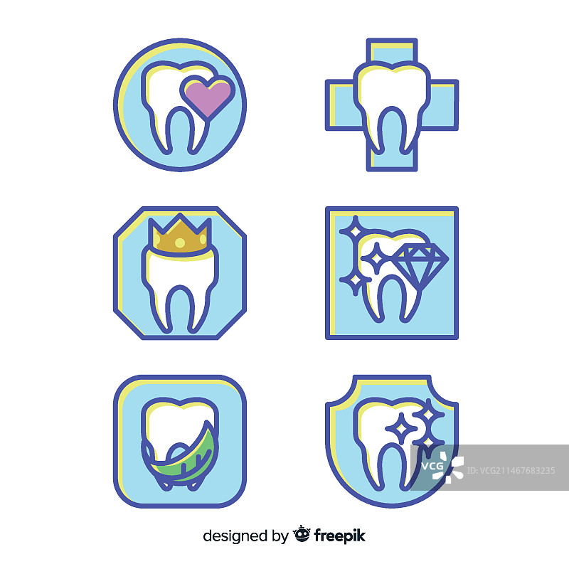平面牙科诊所标志图片素材