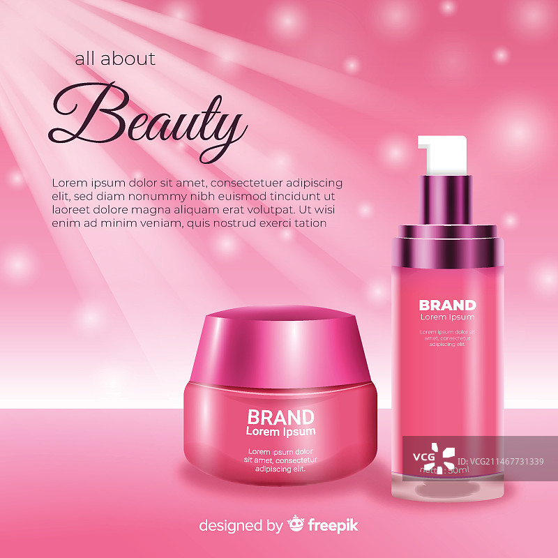 美容化妆品销售写实广告图片素材