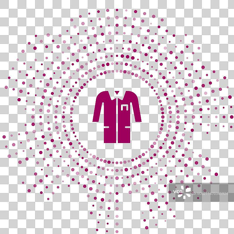 紫色实验室制服图标隔离在白色图片素材