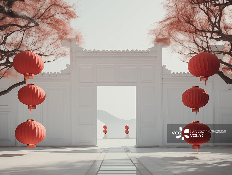 【AI数字艺术】新年灯笼，国风灯笼，中国春节，元宵节灯笼，灯笼图片素材