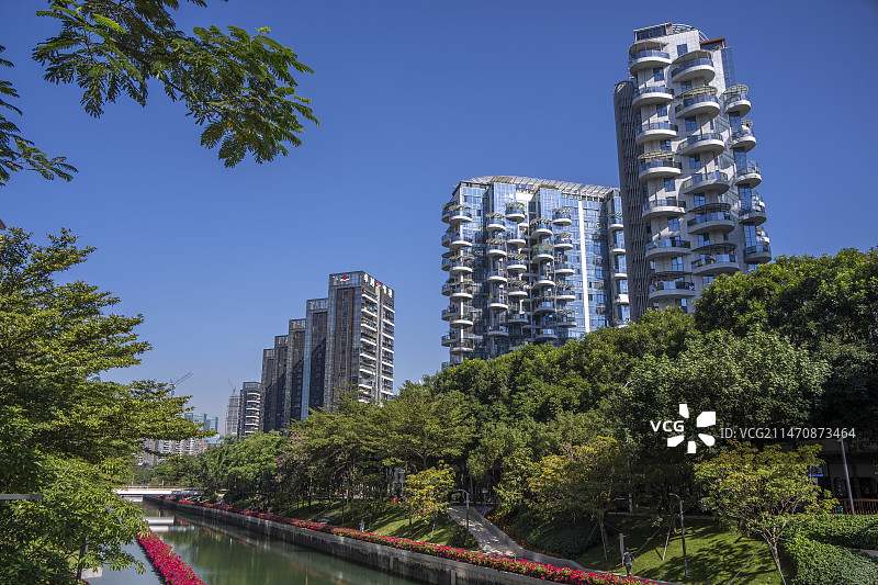深圳后海中心河沿岸的住宅图片素材