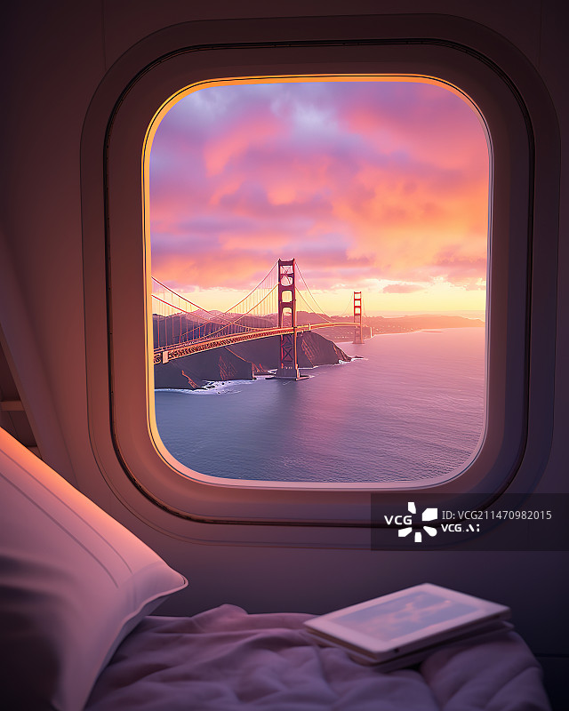 【AI数字艺术】透过飞机窗口的景色图片素材
