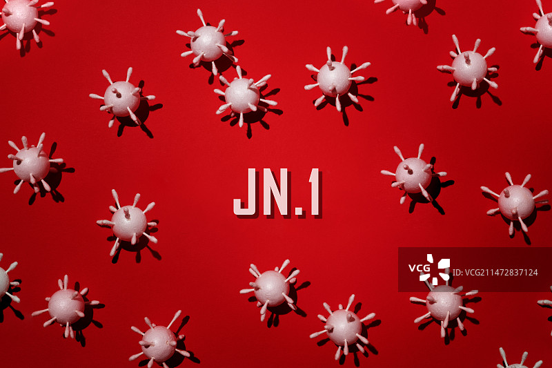 新冠病毒JN.1变异株，防疫健康概念主题图片素材