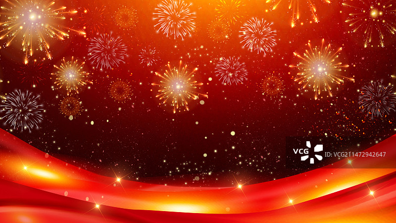 新年燃放烟花习俗庆祝喜庆星光点点贵族周年庆红色新年背景图片素材