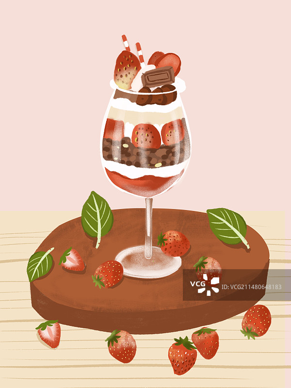 草莓冰激淋图片素材