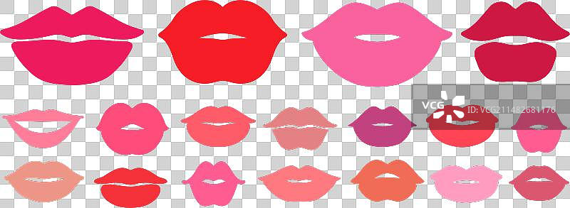 粉色和红色嘴唇系列图片素材