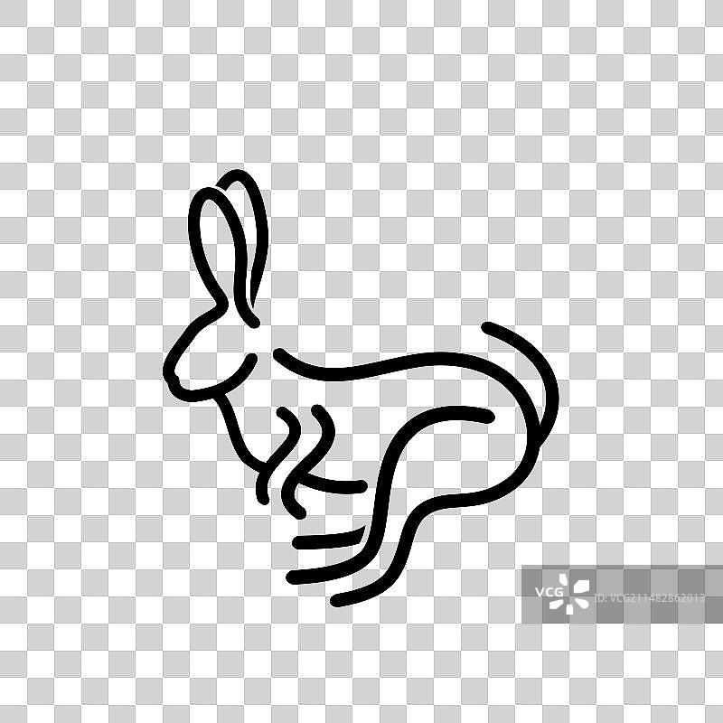 线条艺术标志图标兔子图片素材