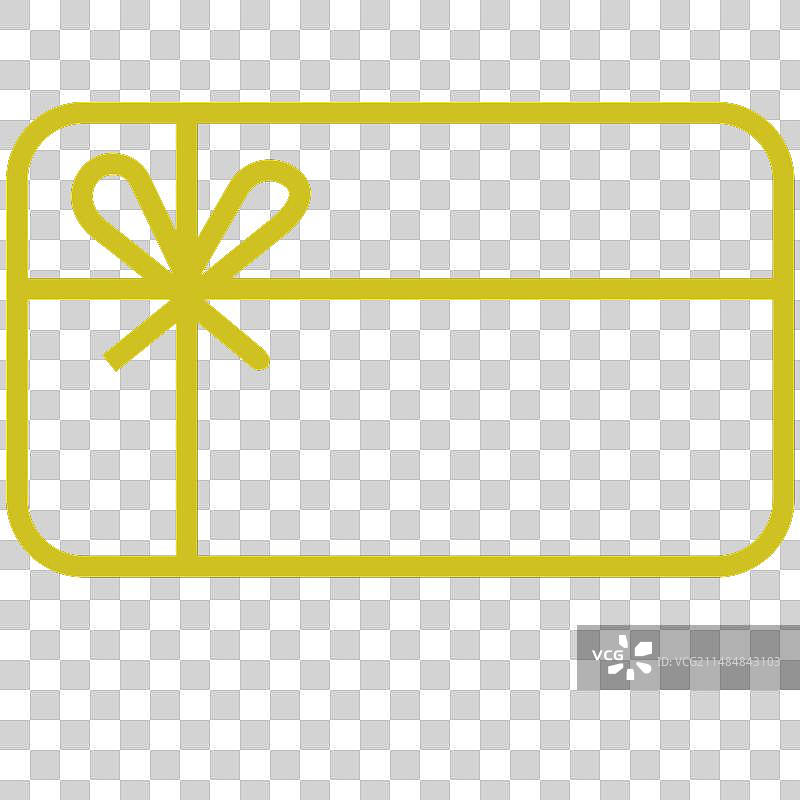 礼品卡黄色线条图标轮廓标志图片素材