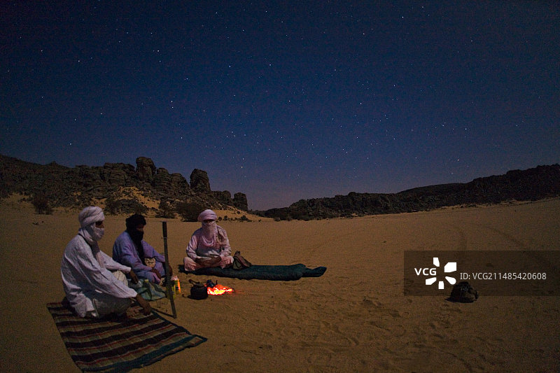 撒哈拉沙漠夜晚图片素材
