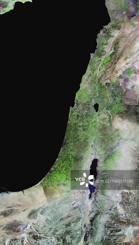 黎巴嫩和以色列，卫星图像图片素材