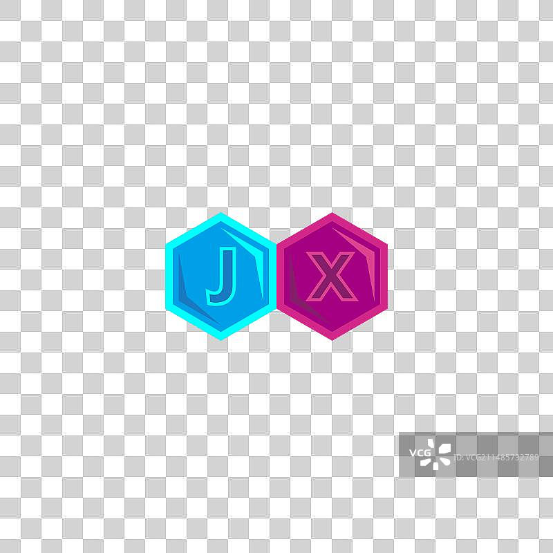 字母j x六边形颜色几何符号简单图片素材