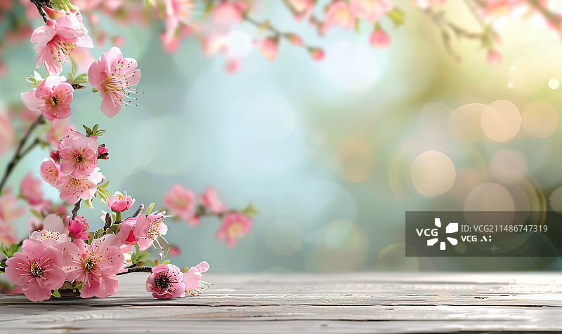【AI数字艺术】春天盛开的花枝背景图片素材