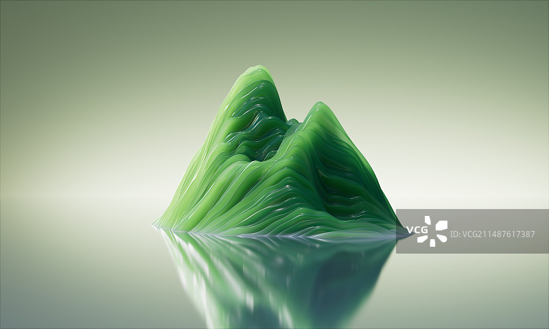 3D渲染玉石中国风山水背景图片素材
