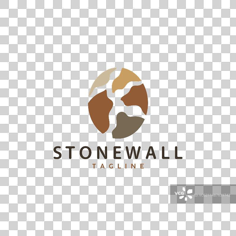 简单的石墙标志设计模板符号图片素材