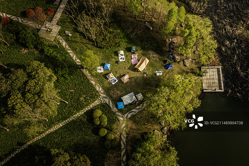无锡环太湖景区贡湖湾湿地公园露营地图片素材