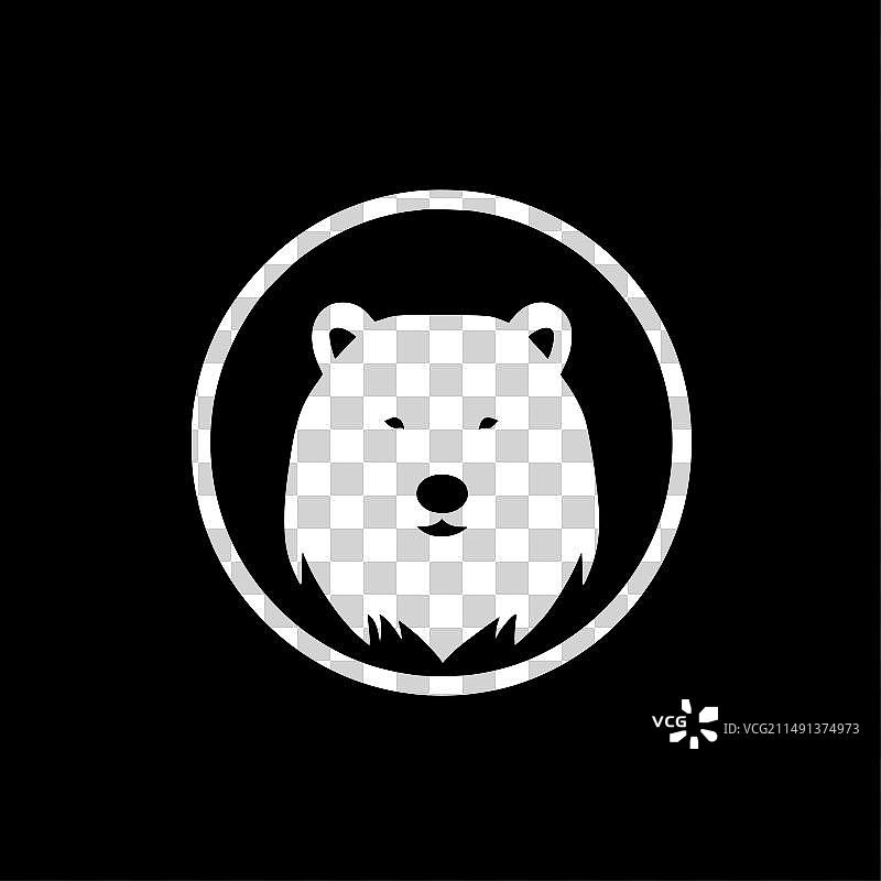 熊-黑白相间的孤立图标图片素材