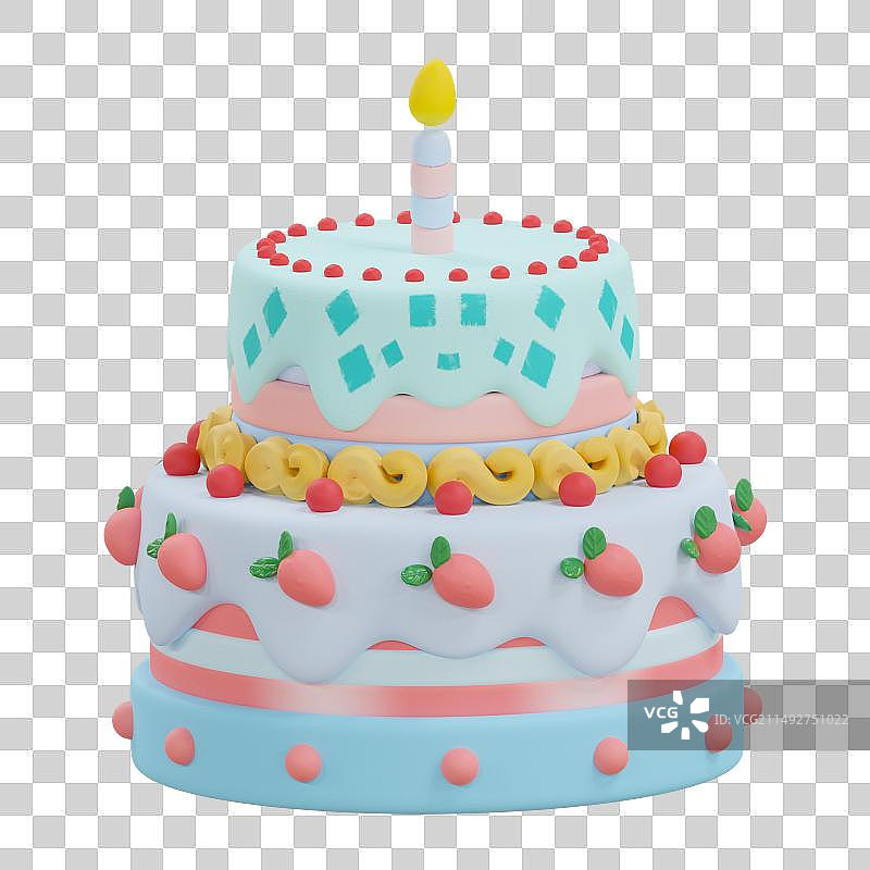 3d生日蛋糕庆祝节日礼物元素图片素材