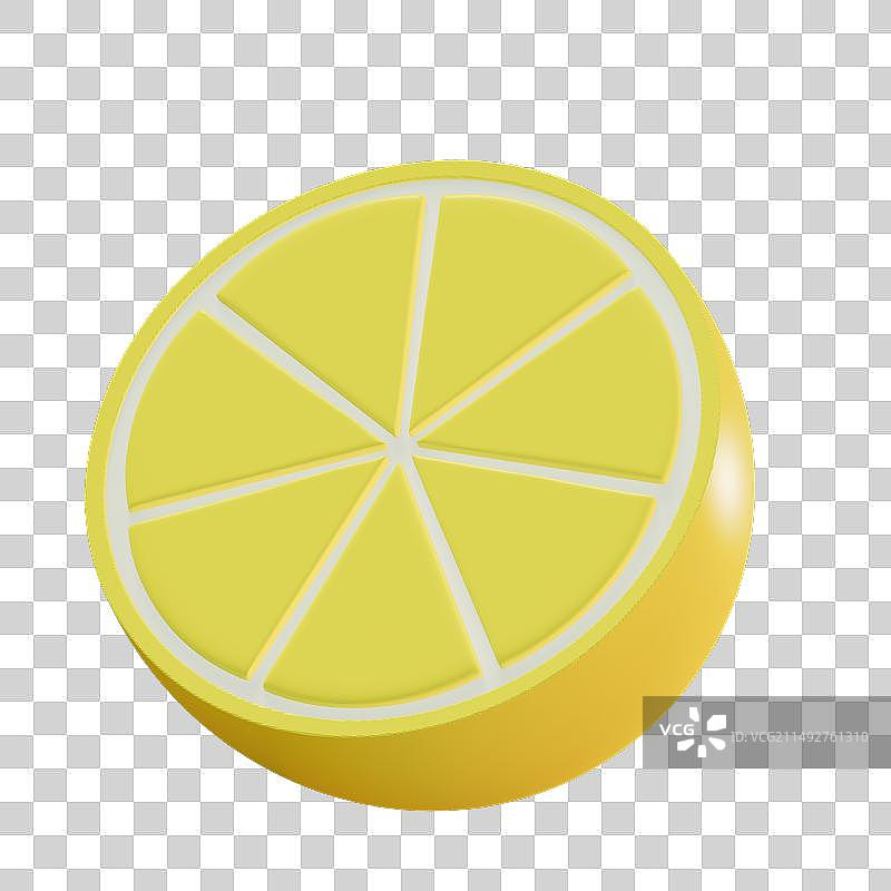 柠檬水果3D卡通插画元素图片素材