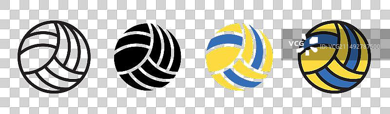 排球图标集沙滩排球符号图片素材