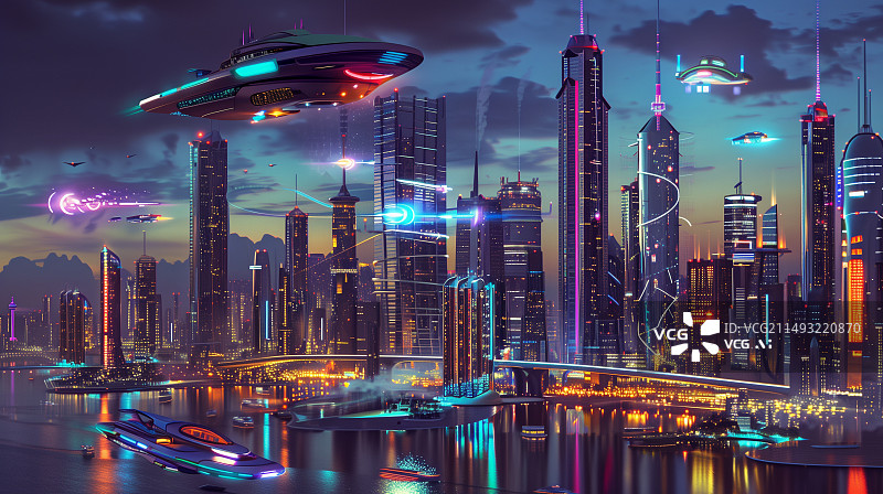 【AI数字艺术】城市 未来科技 建筑图片素材