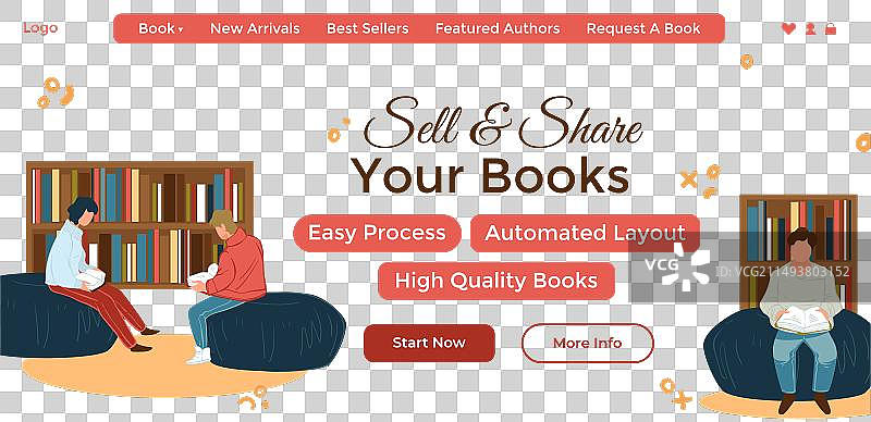 销售和分享您的书籍自动布局网络图片素材