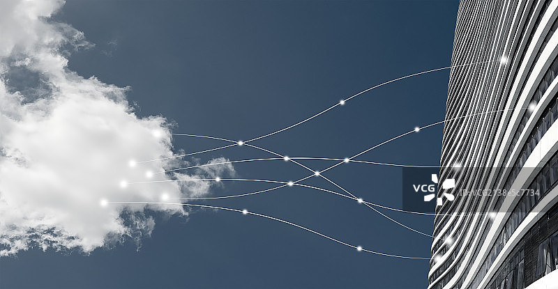 云计算概念的科技互联图片素材