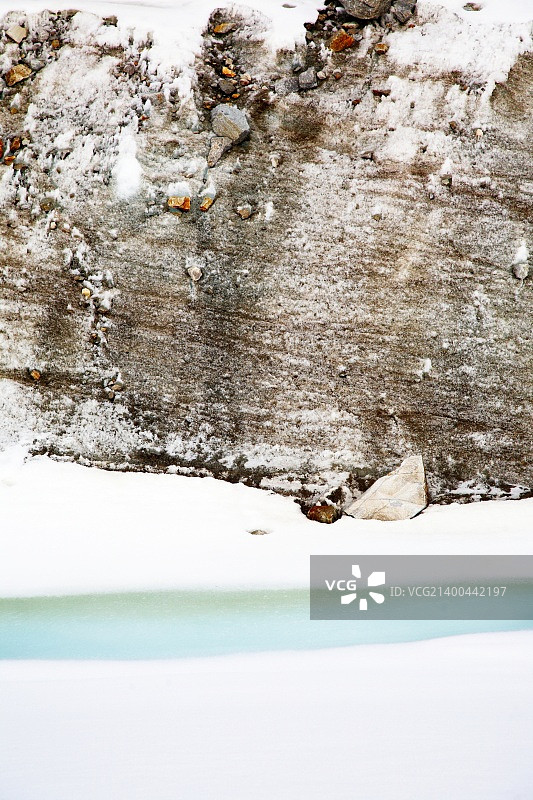 色彩斑斓的高山冰川的细节;作为自然背景有用。瑞士策马特的蒙特罗莎。图片素材