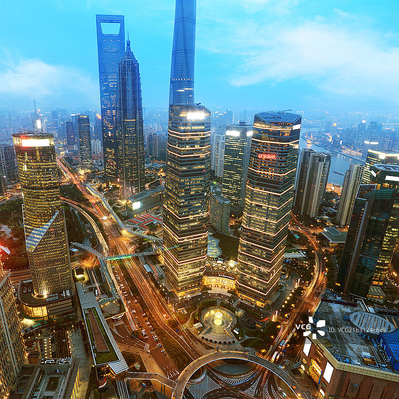 上海陆家嘴商务圈全貌图片素材