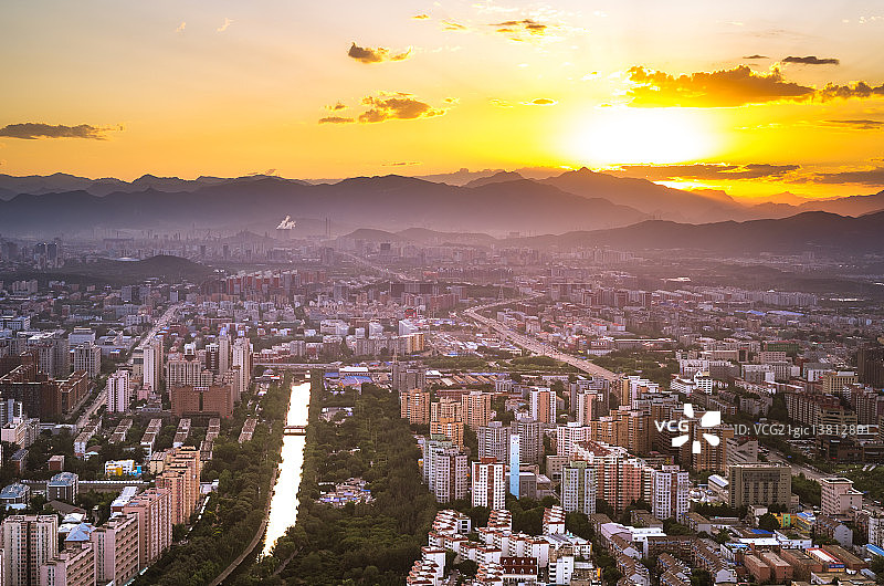航拍鸟瞰北京全景图片素材