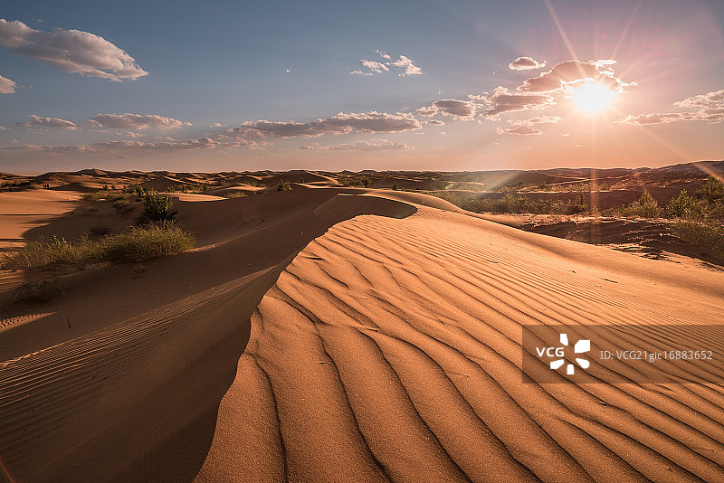 内蒙古库布齐沙漠绿洲图片素材