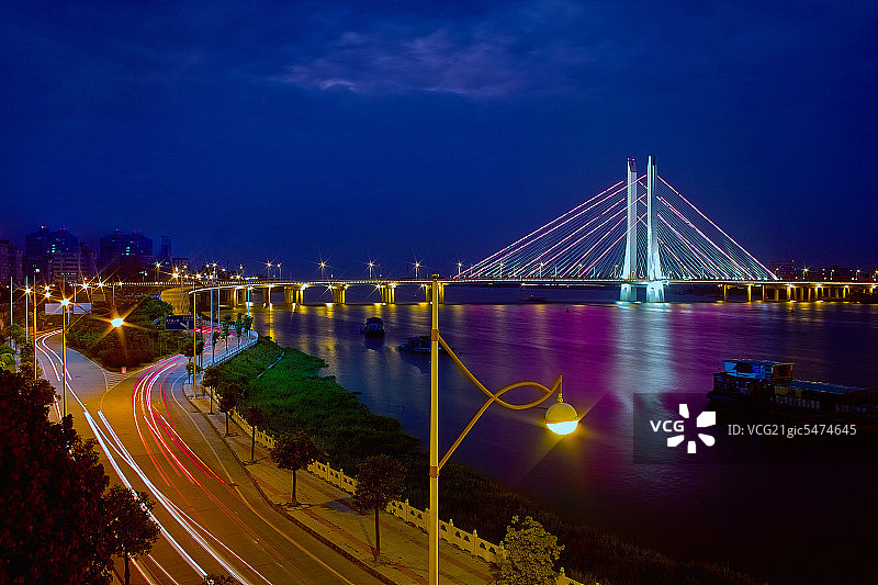 广东省惠州市合生大桥夜景图片素材