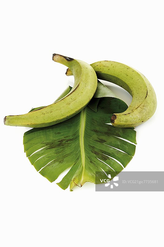 厄瓜多尔大蕉配香蕉叶图片素材