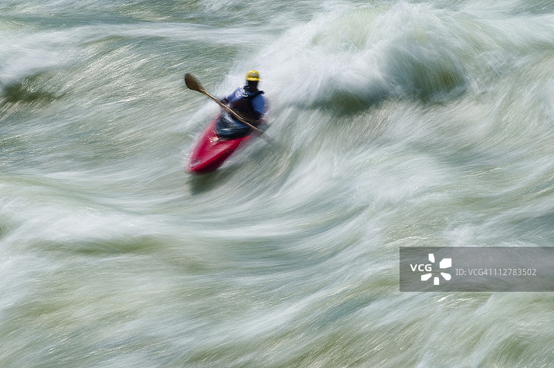 皮划艇，大瀑布，波托马克河，弗吉尼亚州，马里兰州图片素材