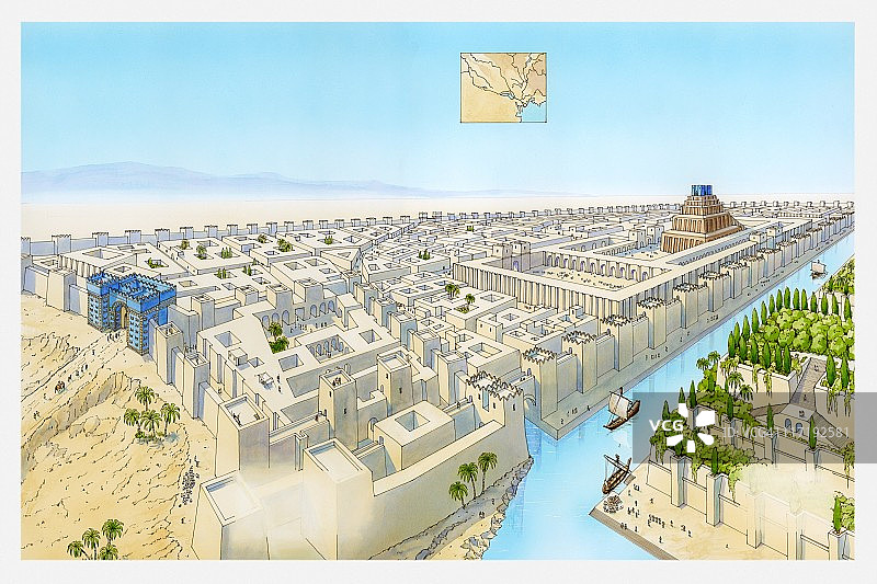 巴比伦古城的插图图片素材