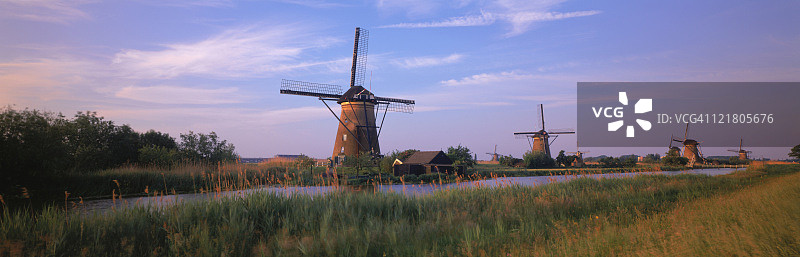 风车,荷兰Kinderdijk图片素材