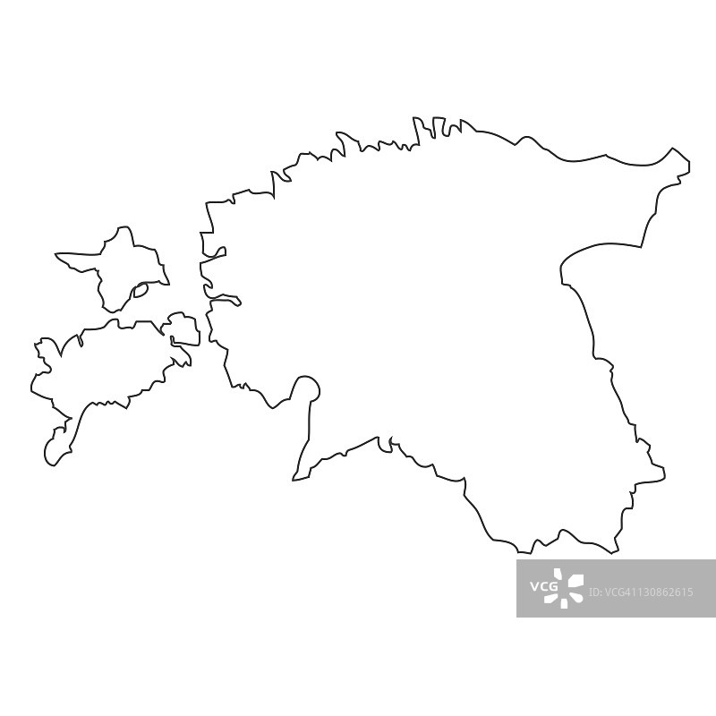 爱沙尼亚地图的轮廓图片素材