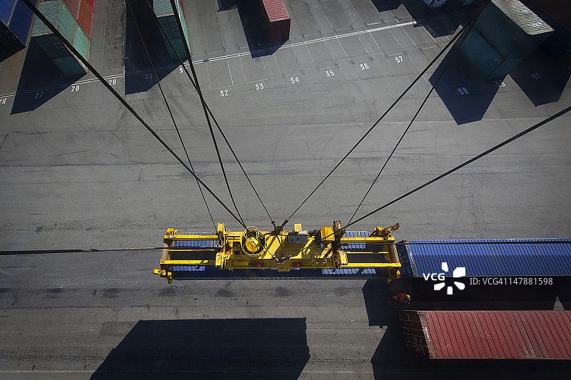 起重机在港口装载集装箱图片素材