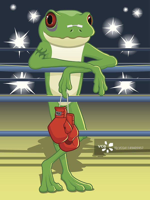卡通青蛙-拳击冠军图片素材