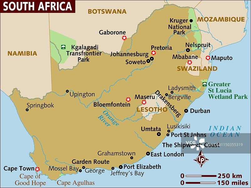 南非地图。图片素材